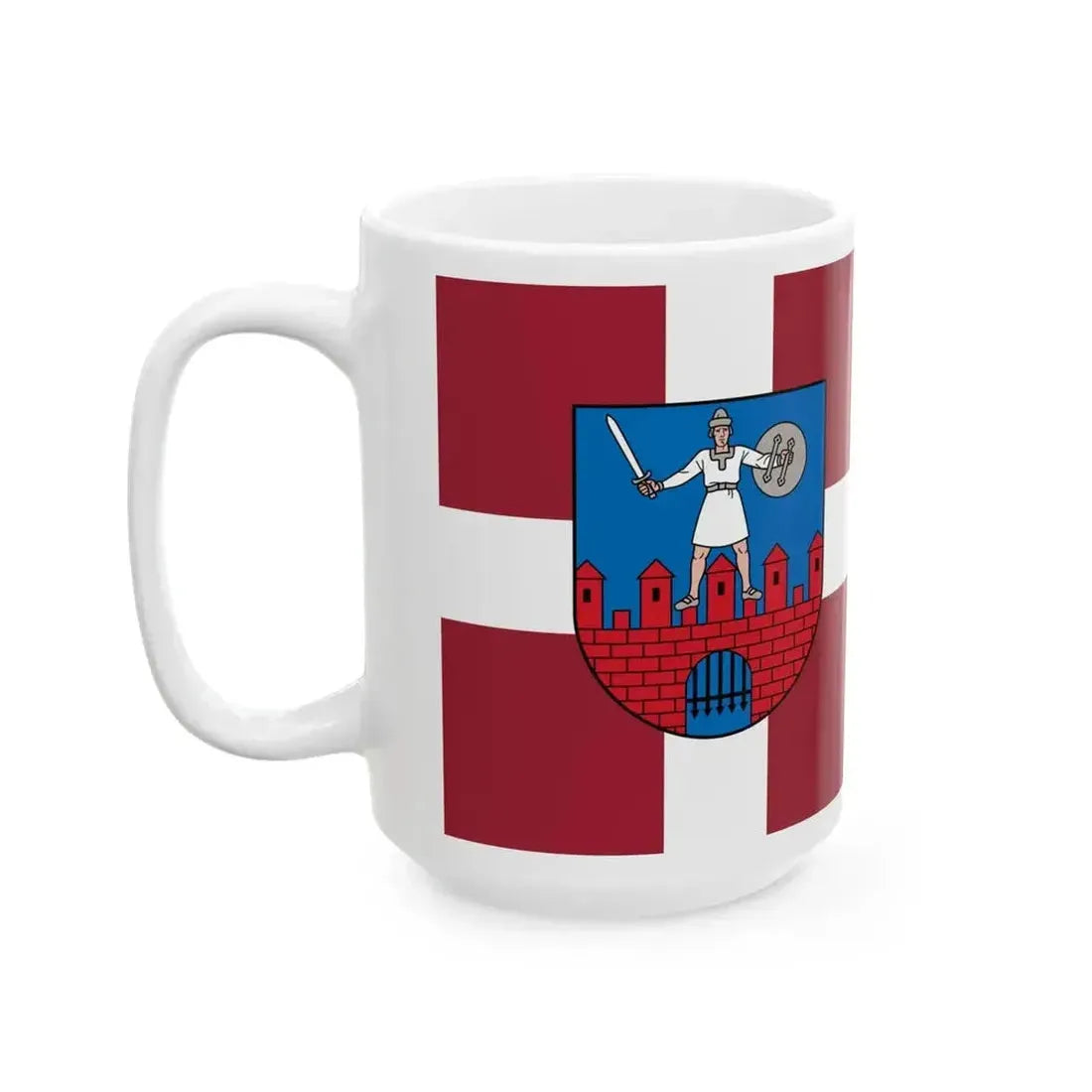 Cesis flag (Latvia) White Coffee Mug - Go Mug Yourself