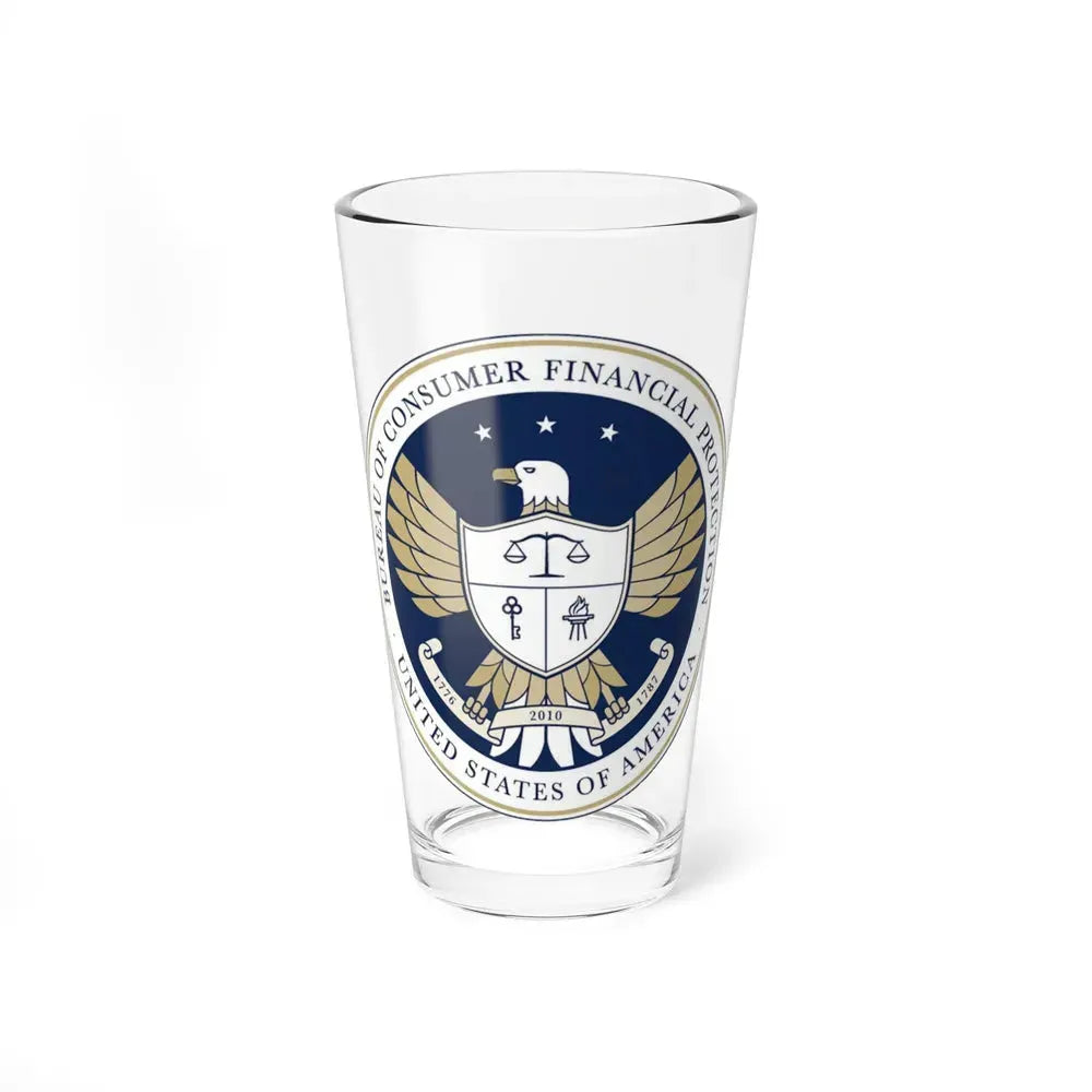 CFPB seal - Pint Glass 16oz 16oz - Go Mug Yourself