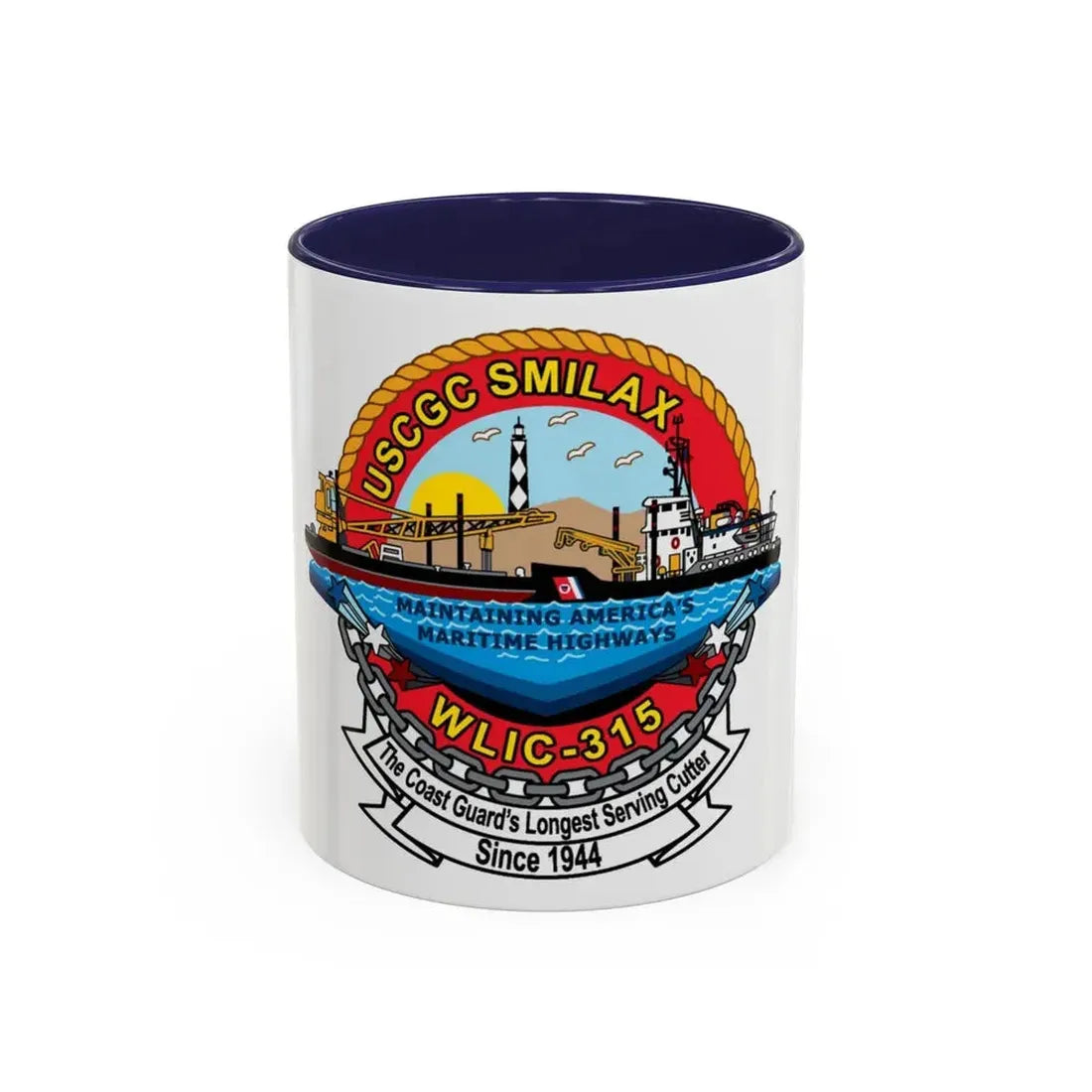 CGC Smilax WLIC 315 (U.S. Coast Guard) Accent Coffee Mug 11oz Navy - Go Mug Yourself
