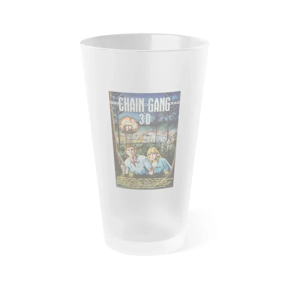 CHAIN GANG 1984 Movie Poster - Frosted Pint Glass 16oz 16oz Frosted - Go Mug Yourself