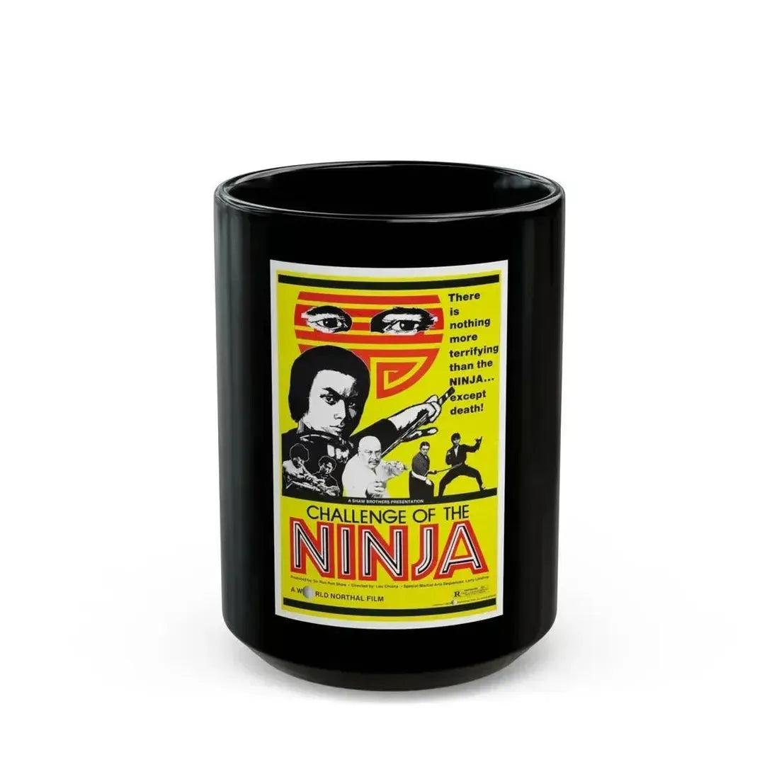 CHALLENGE OF THE NINJA 1986 Movie Poster - Black Coffee Mug 15oz - Go Mug Yourself