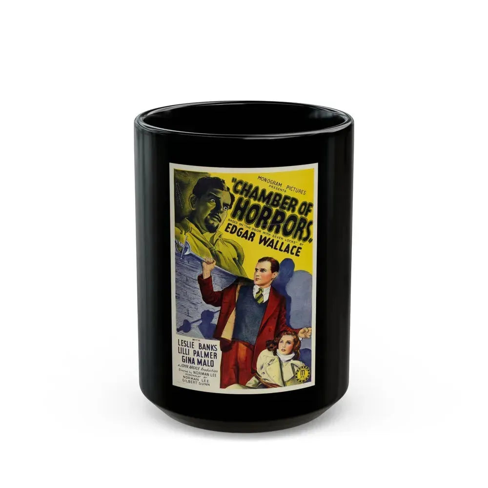 CHAMBER OF HORRORS (DOOR WITH SEVEN LOCKS) 1966 Movie Poster - Black Coffee Mug 15oz - Go Mug Yourself