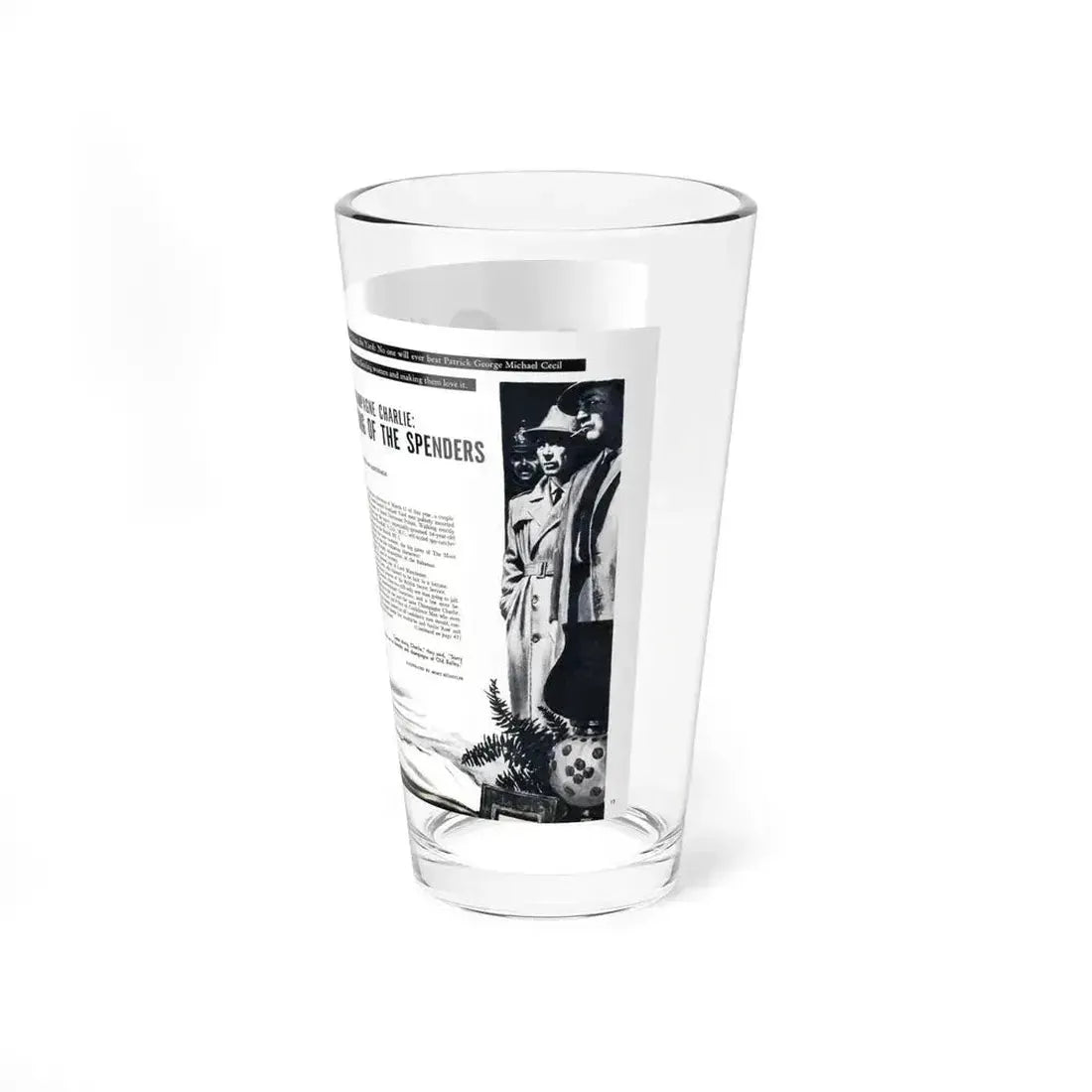 Champagne Charlie - King of the Spenders, Male magazine, September 1956 (Magazine Illustration) Pint Glass 16oz - Go Mug Yourself