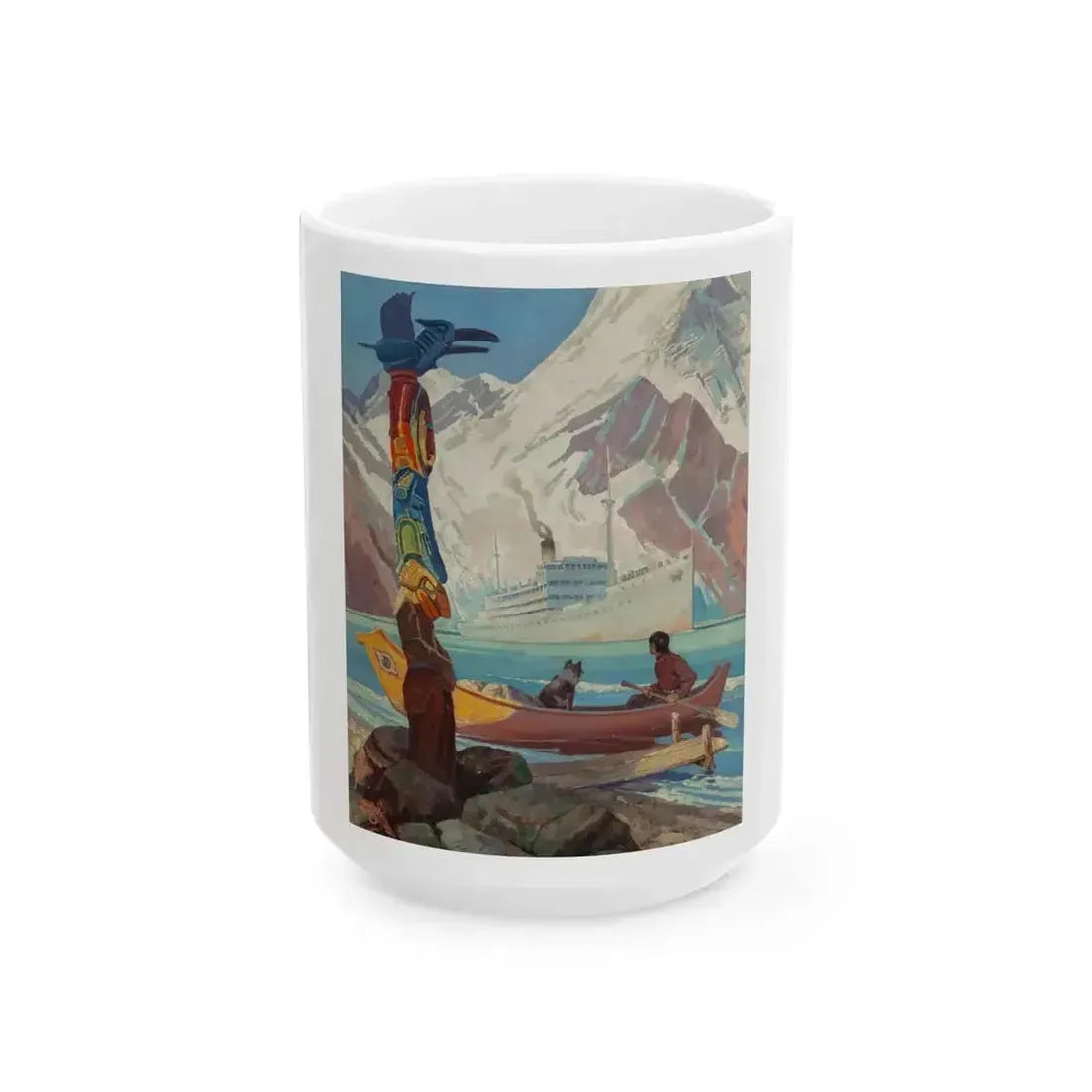 Changing Face of Alaska, Country Gentleman cover, July 1939 - White Coffee Mug 15oz - Go Mug Yourself