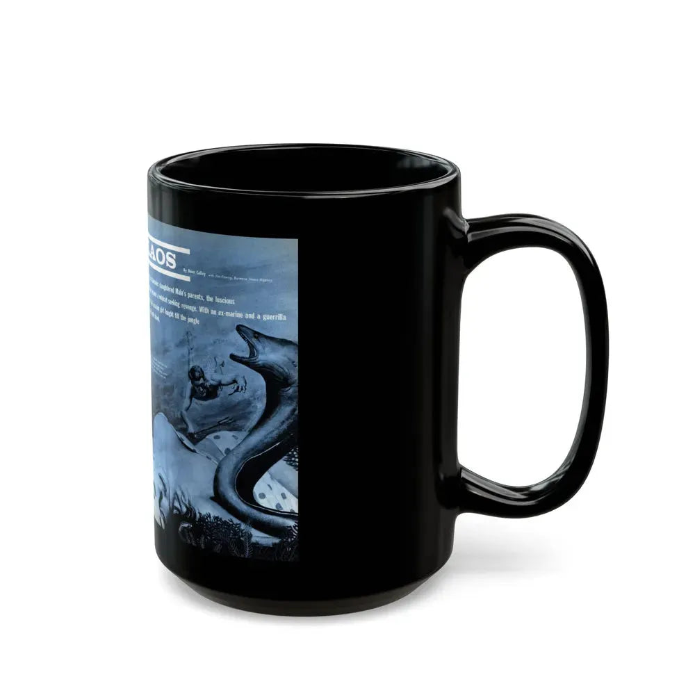Chaos In Laos, Bluebook for Men, 1962 - Black Coffee Mug - Go Mug Yourself