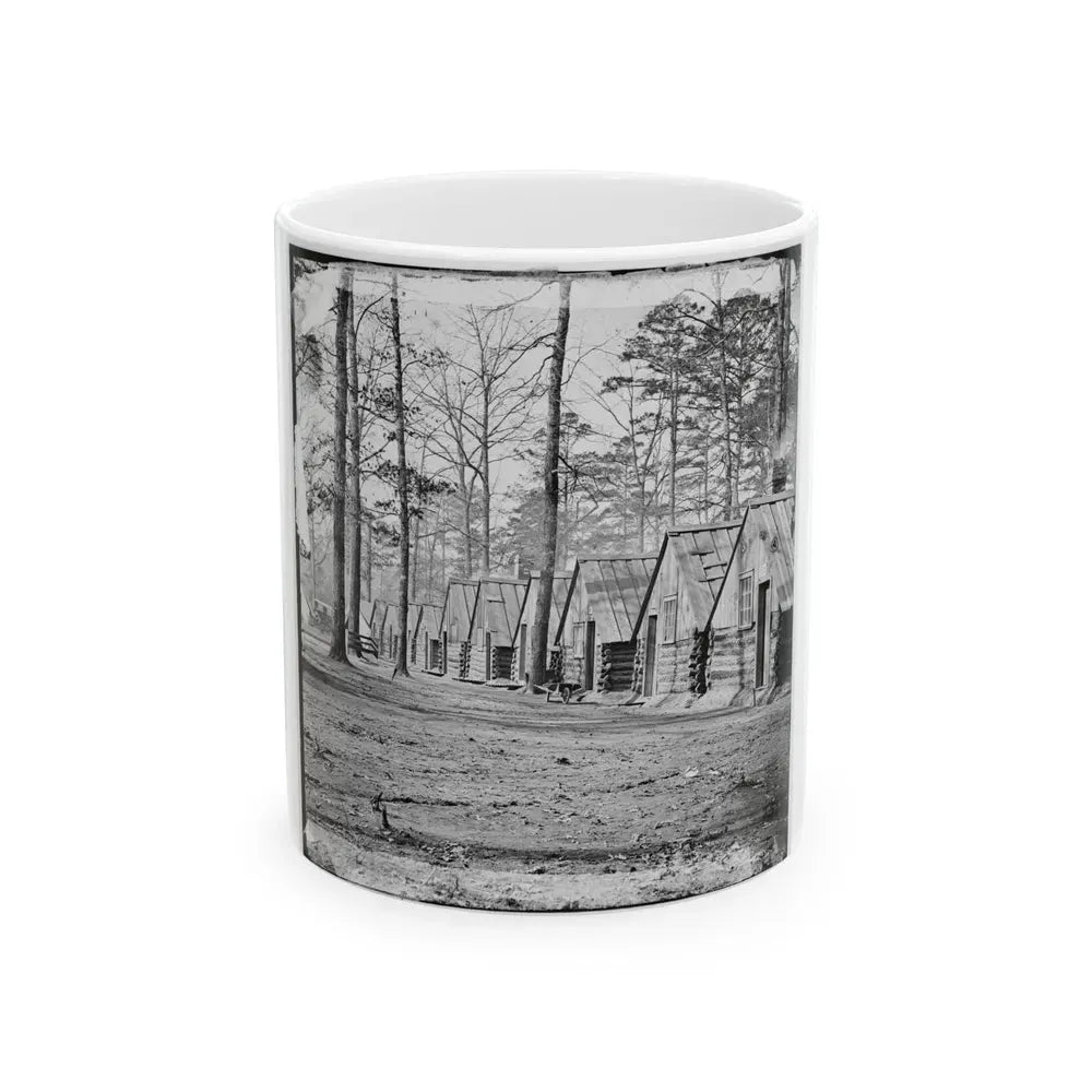 Chapin's Bluff, Virginia (Vicinity). Soldier's Quarters At Chapin's Farm (U.S. Civil War) White Coffee Mug 11oz - Go Mug Yourself