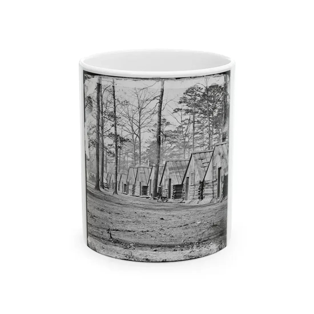 Chapin's Bluff, Virginia (Vicinity). Soldier's Quarters At Chapin's Farm (U.S. Civil War) White Coffee Mug 11oz - Go Mug Yourself