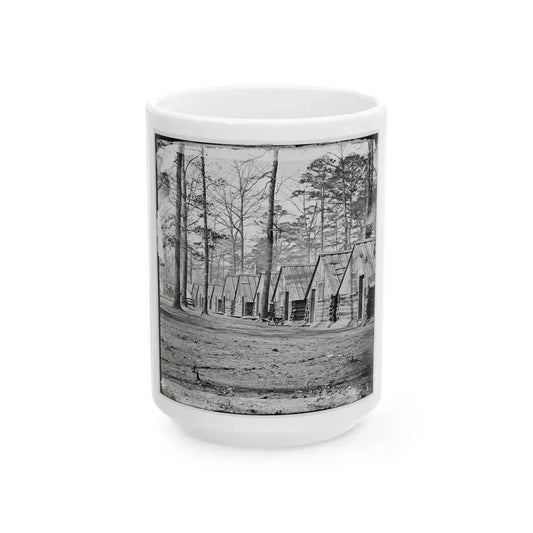 Chapin's Bluff, Virginia (Vicinity). Soldier's Quarters At Chapin's Farm (U.S. Civil War) White Coffee Mug 15oz - Go Mug Yourself