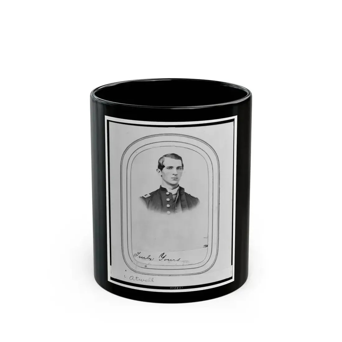Charles A. Atwell, Bust Portrait, Facing Right, Wearing Military Uniform (U.S. Civil War) Black Coffee Mug 11oz - Go Mug Yourself