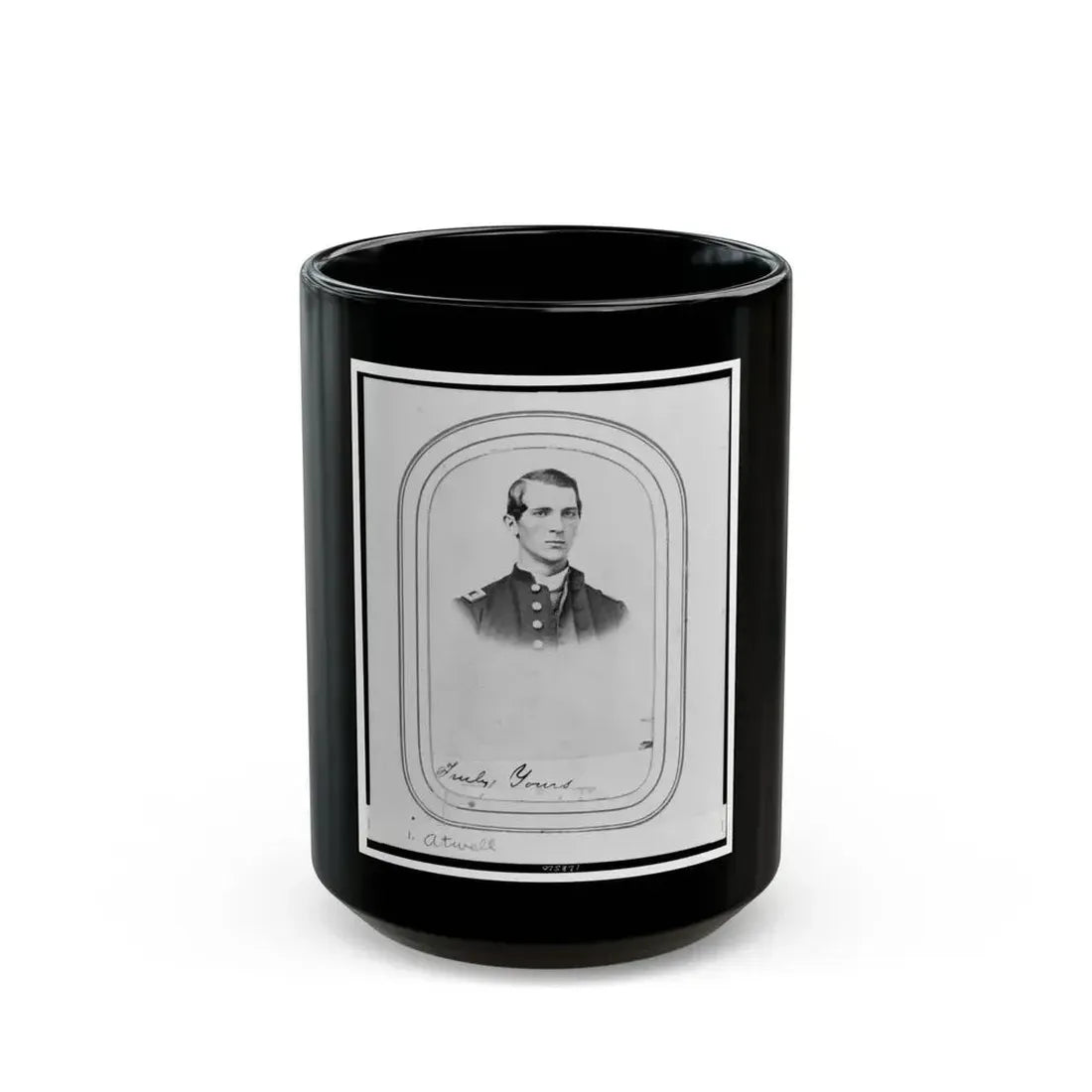 Charles A. Atwell, Bust Portrait, Facing Right, Wearing Military Uniform (U.S. Civil War) Black Coffee Mug 15oz - Go Mug Yourself