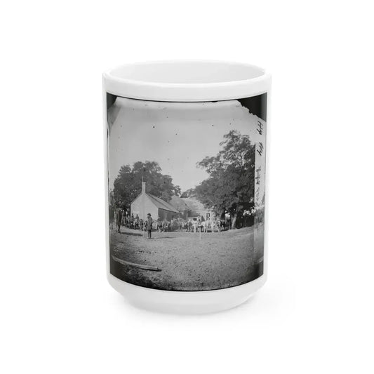 Charles City Court House, Va. Rear View Of The Courthouse (U.S. Civil War) White Coffee Mug 15oz - Go Mug Yourself