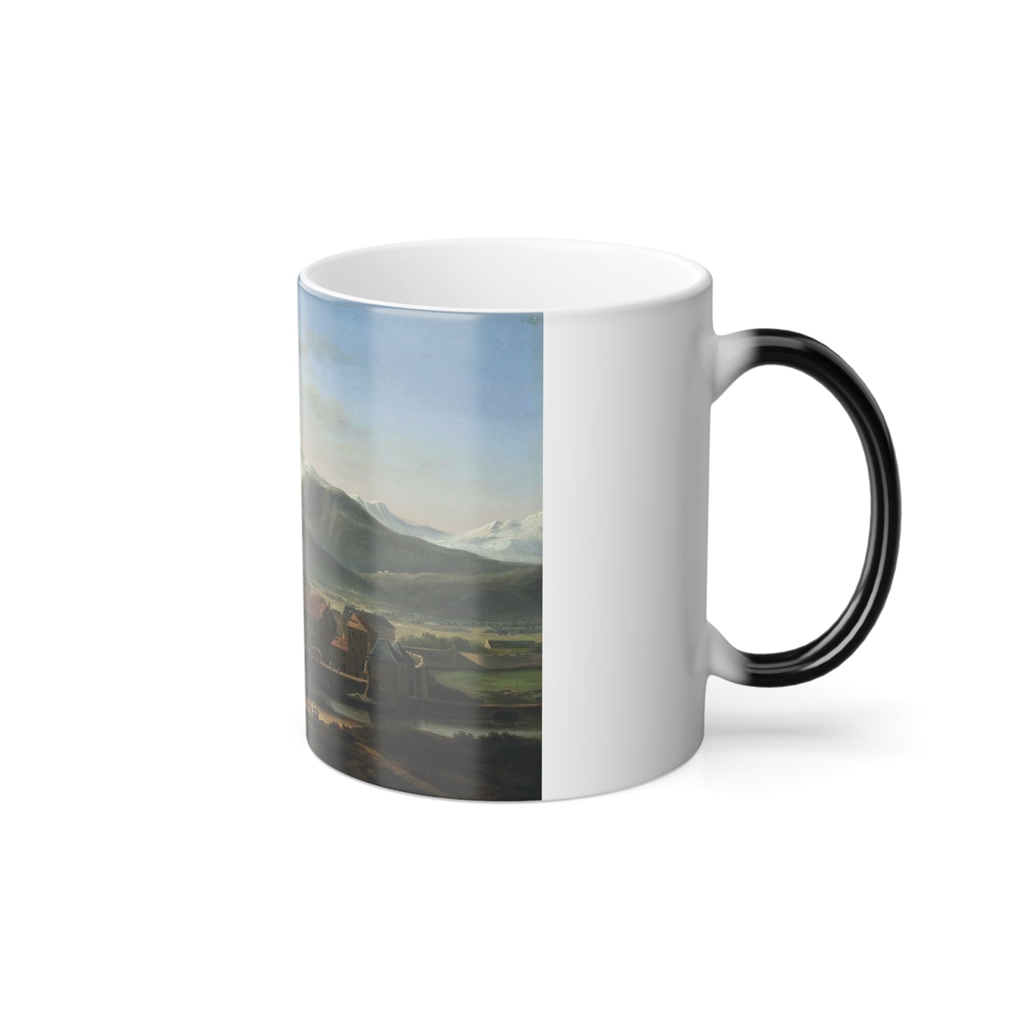 Charles de Vaux (1810-1860) Martigny, Switzerland - Oil on Canvas - Color Changing Mug 11oz-Go Mug Yourself