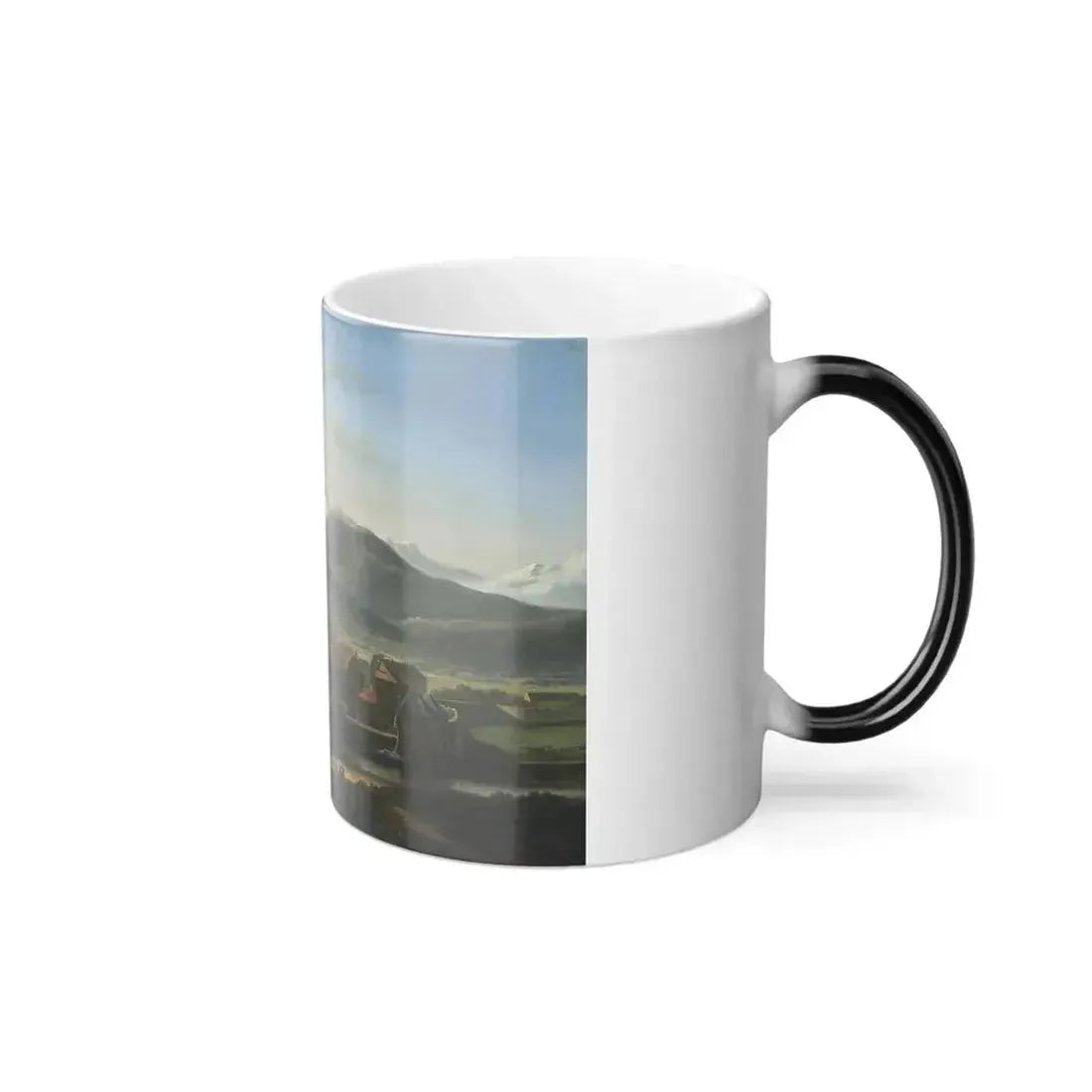 Charles de Vaux (1810-1860) Martigny, Switzerland - Oil on Canvas - Color Changing Mug 11oz - Go Mug Yourself