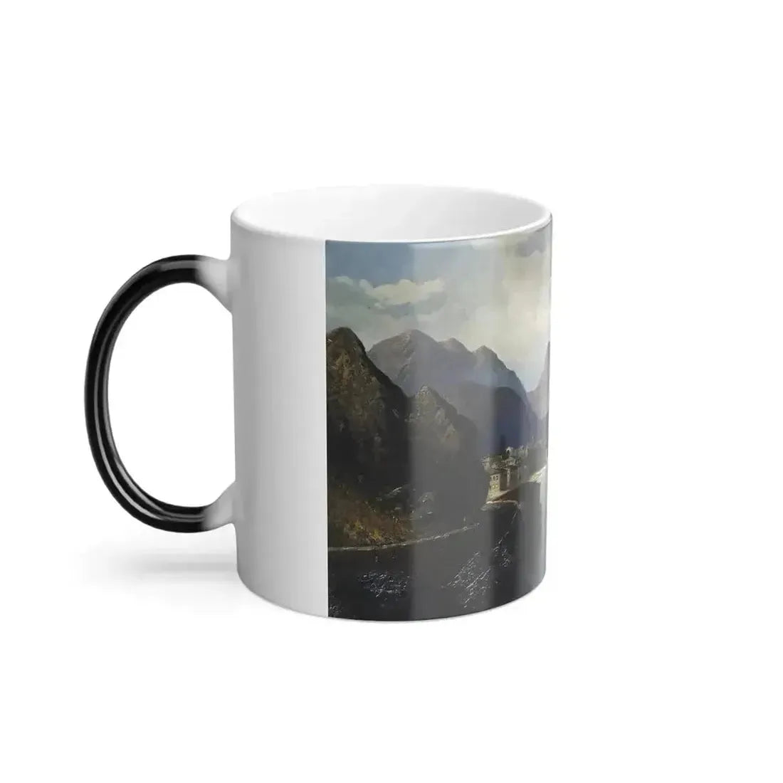 Charles Marchand (1843-1901) A lakeside town in North Italy - Oil on Canvas 1881 - Color Changing Mug 11oz - Go Mug Yourself