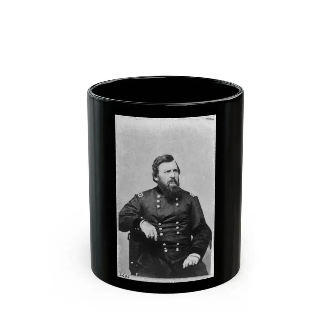 Charles R. Woods, Three-Quarter Length Portrait, Seated, Facing Right (U.S. Civil War) Black Coffee Mug 11oz - Go Mug Yourself