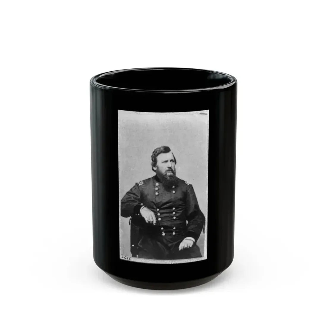 Charles R. Woods, Three-Quarter Length Portrait, Seated, Facing Right (U.S. Civil War) Black Coffee Mug 15oz - Go Mug Yourself