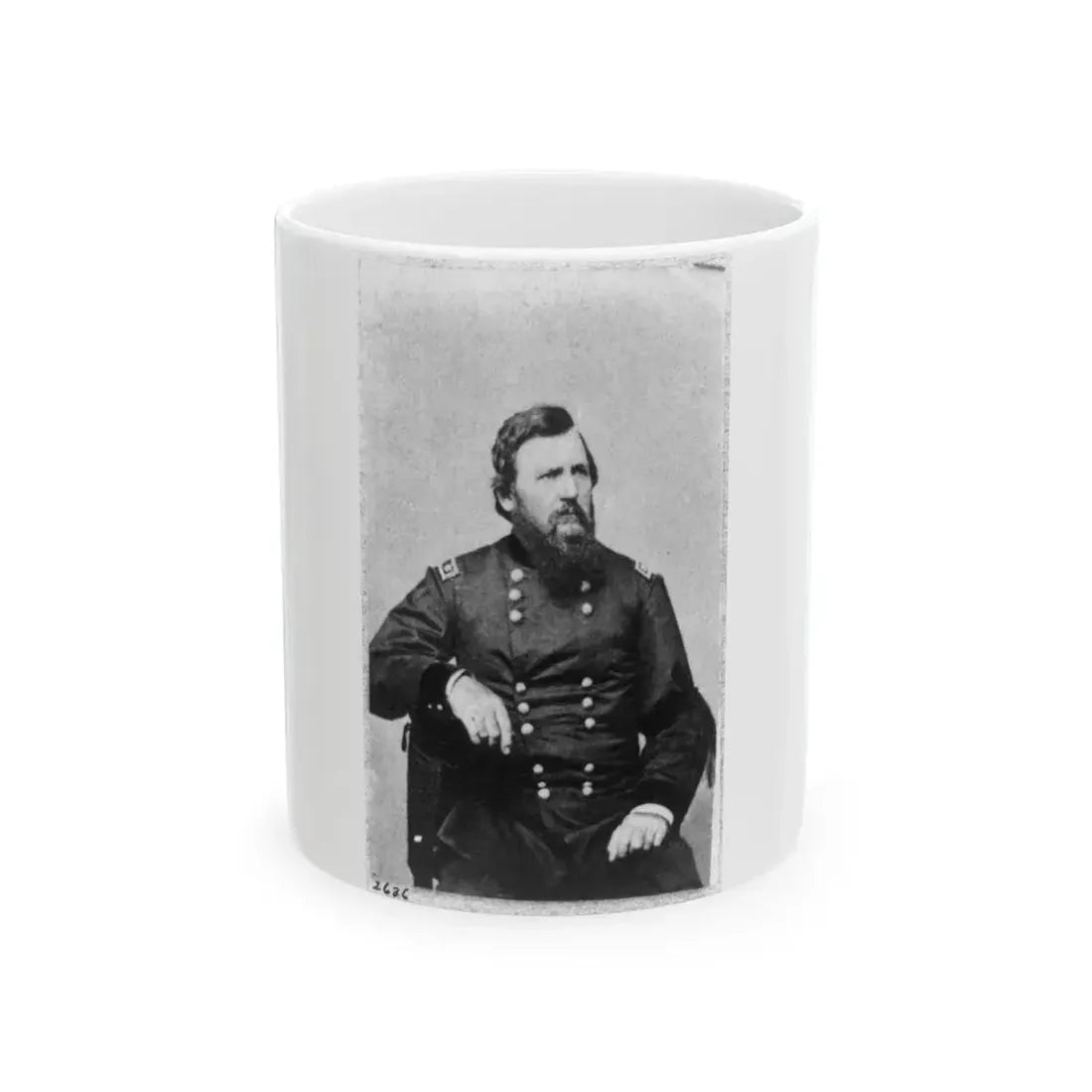 Charles R. Woods, Three-Quarter Length Portrait, Seated, Facing Right (U.S. Civil War) White Coffee Mug 11oz - Go Mug Yourself