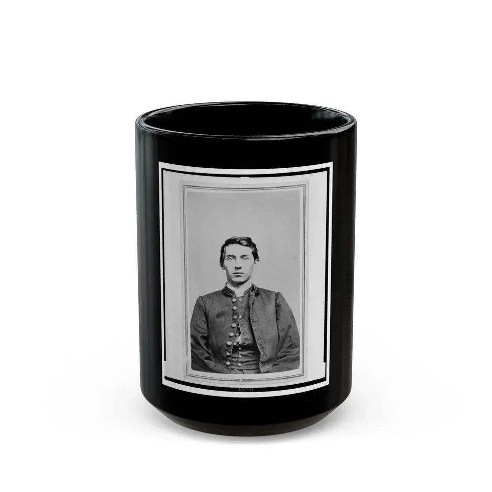 Charles Whittington, Sergeant Major, 7th West Virginia Cavalry, Half-Length Portrait, Wearing Uniform, Seated, Facing Front (U.S. Civil War) Black Coffee Mug 15oz - Go Mug Yourself