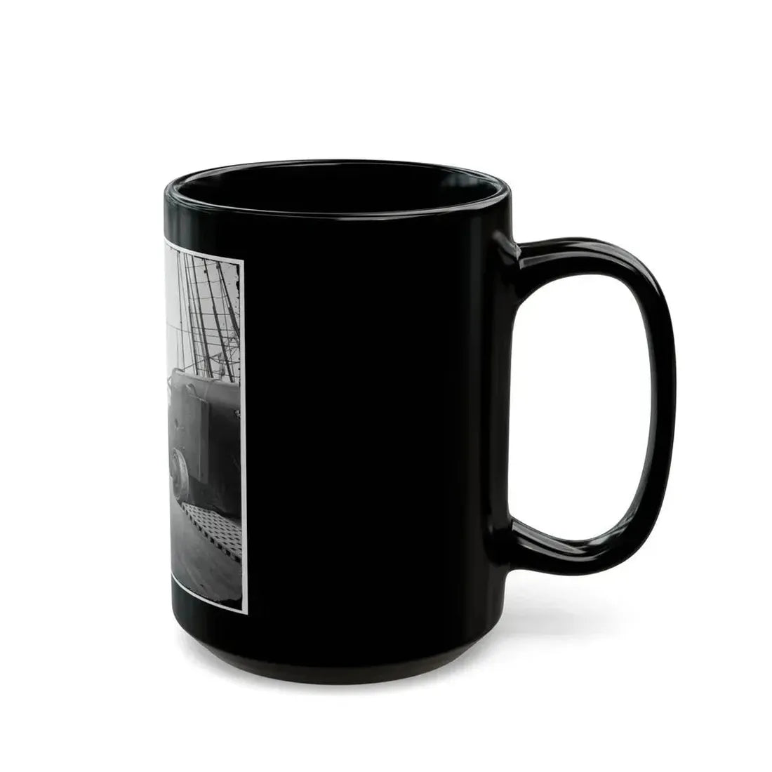 Charleston Harbor, S.C. 24-Pdr. Howitzer On Deck Of U.S.S. Pawnee (U.S. Civil War) Black Coffee Mug - Go Mug Yourself