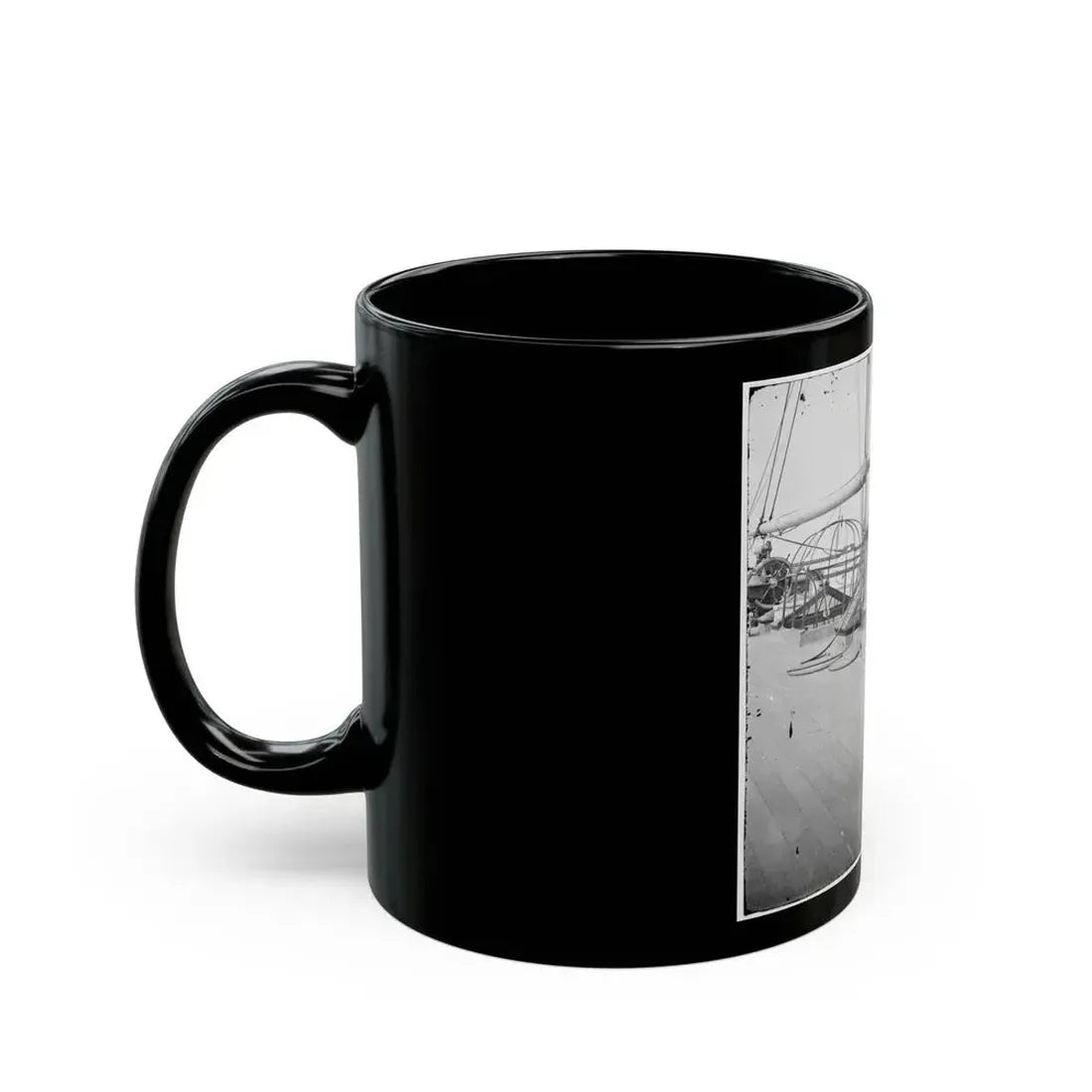 Charleston Harbor, S.C. 24-Pdr. Howitzer On Deck Of U.S.S. Pawnee (U.S. Civil War) Black Coffee Mug - Go Mug Yourself