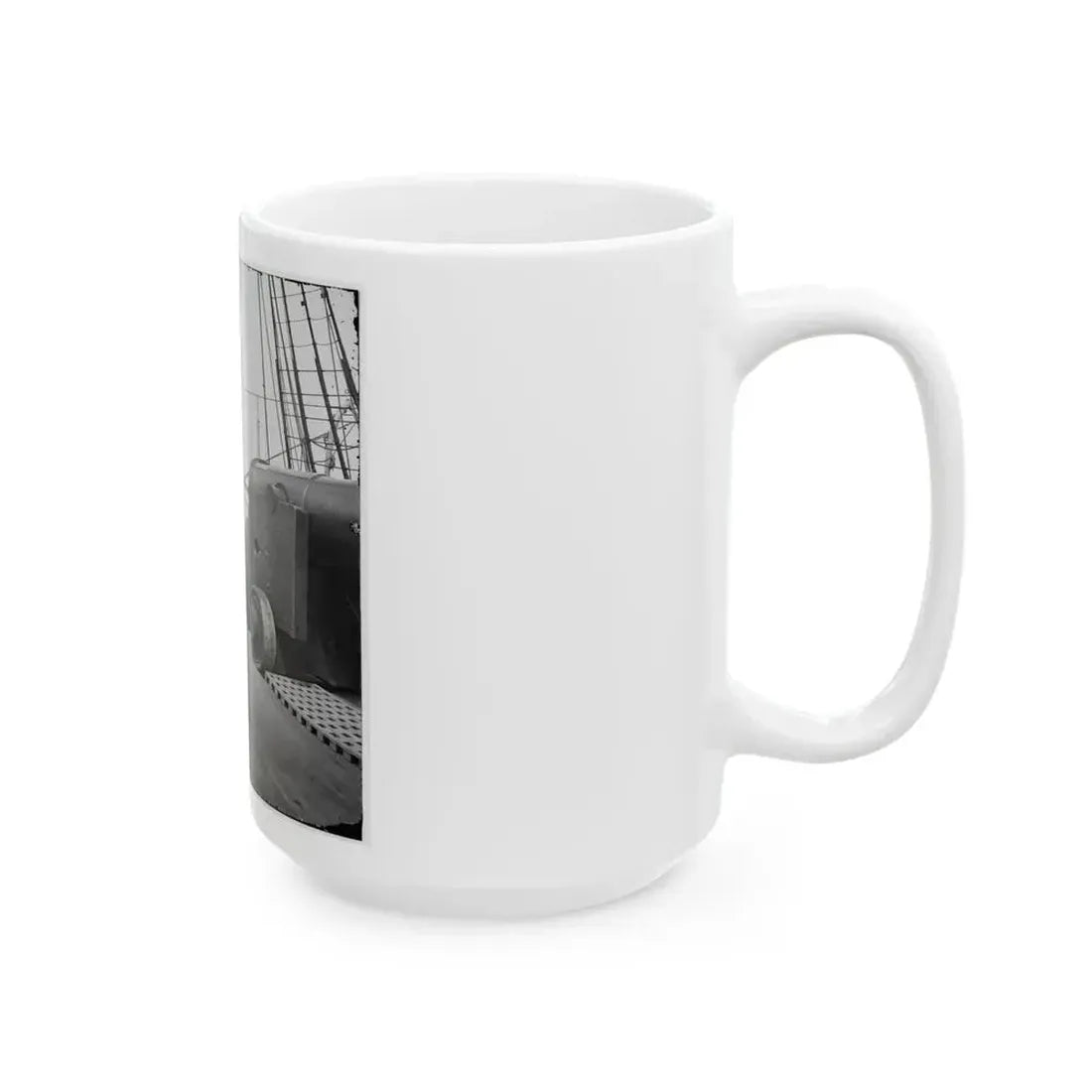 Charleston Harbor, S.C. 24-Pdr. Howitzer On Deck Of U.S.S. Pawnee (U.S. Civil War) White Coffee Mug - Go Mug Yourself