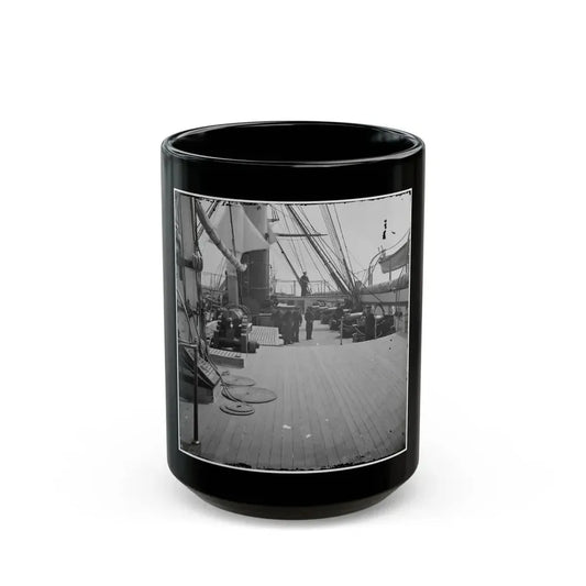 Charleston Harbor, S.C. Crew Members, Quarterdeck, And Starboard Battery Of U.S.S. Pawnee (U.S. Civil War) Black Coffee Mug 15oz - Go Mug Yourself