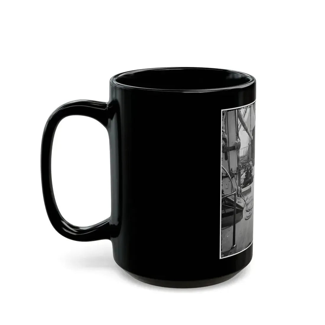 Charleston Harbor, S.C. Crew Members, Quarterdeck, And Starboard Battery Of U.S.S. Pawnee (U.S. Civil War) Black Coffee Mug - Go Mug Yourself