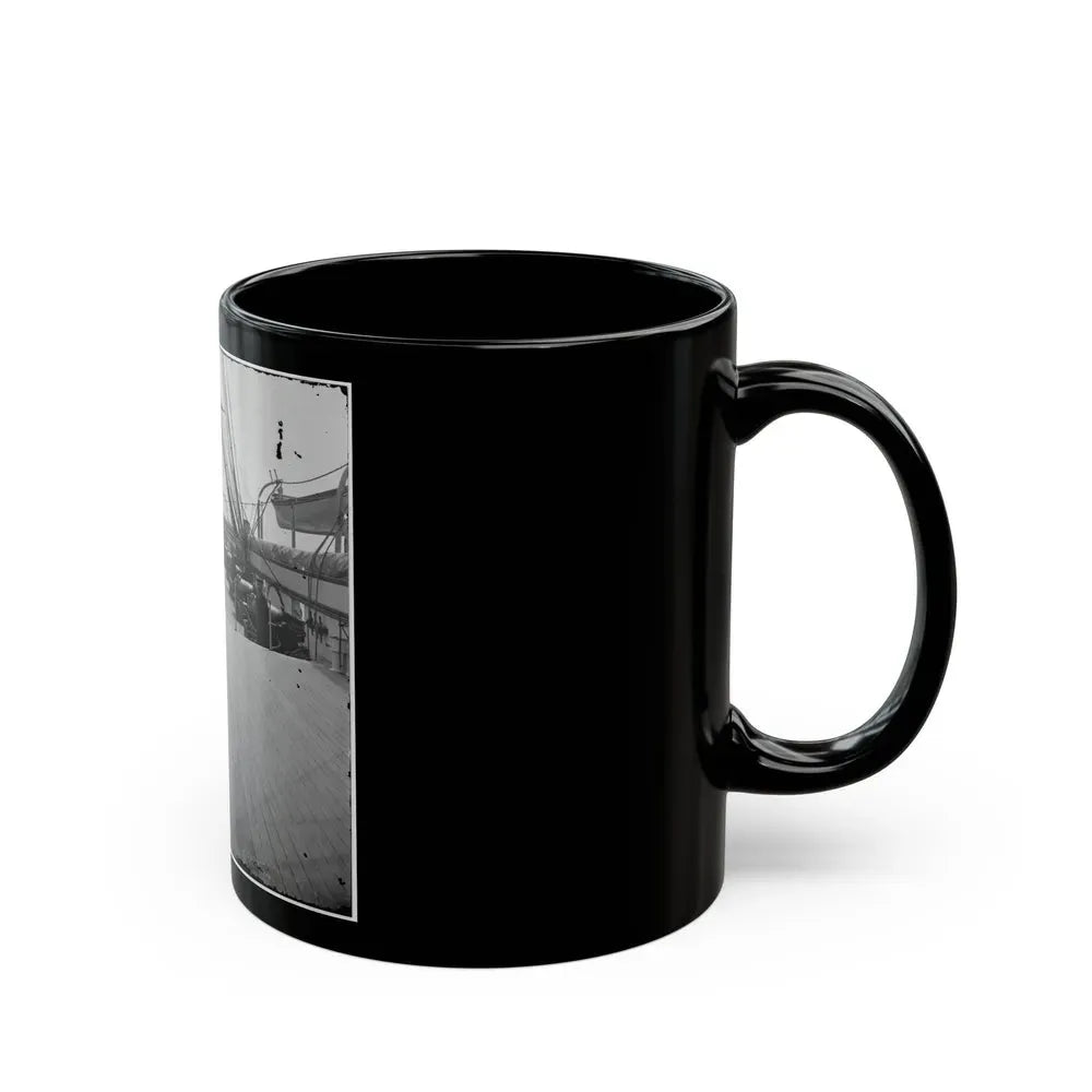 Charleston Harbor, S.C. Crew Members, Quarterdeck, And Starboard Battery Of U.S.S. Pawnee (U.S. Civil War) Black Coffee Mug - Go Mug Yourself