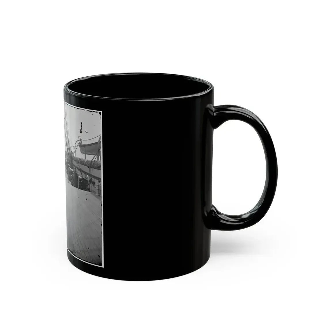 Charleston Harbor, S.C. Crew Members, Quarterdeck, And Starboard Battery Of U.S.S. Pawnee (U.S. Civil War) Black Coffee Mug - Go Mug Yourself