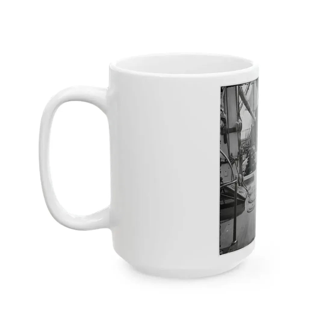 Charleston Harbor, S.C. Crew Members, Quarterdeck, And Starboard Battery Of U.S.S. Pawnee (U.S. Civil War) White Coffee Mug - Go Mug Yourself