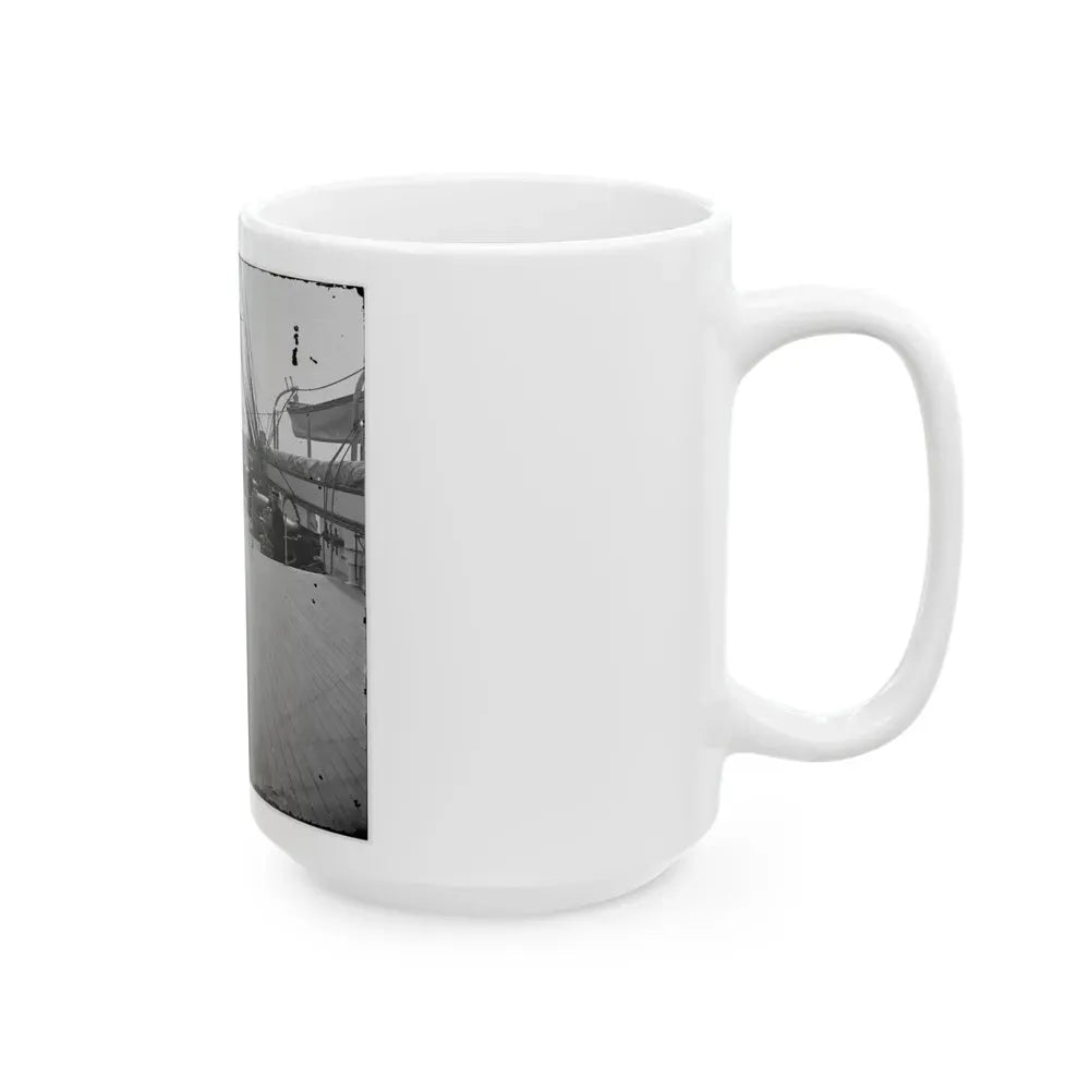 Charleston Harbor, S.C. Crew Members, Quarterdeck, And Starboard Battery Of U.S.S. Pawnee (U.S. Civil War) White Coffee Mug - Go Mug Yourself