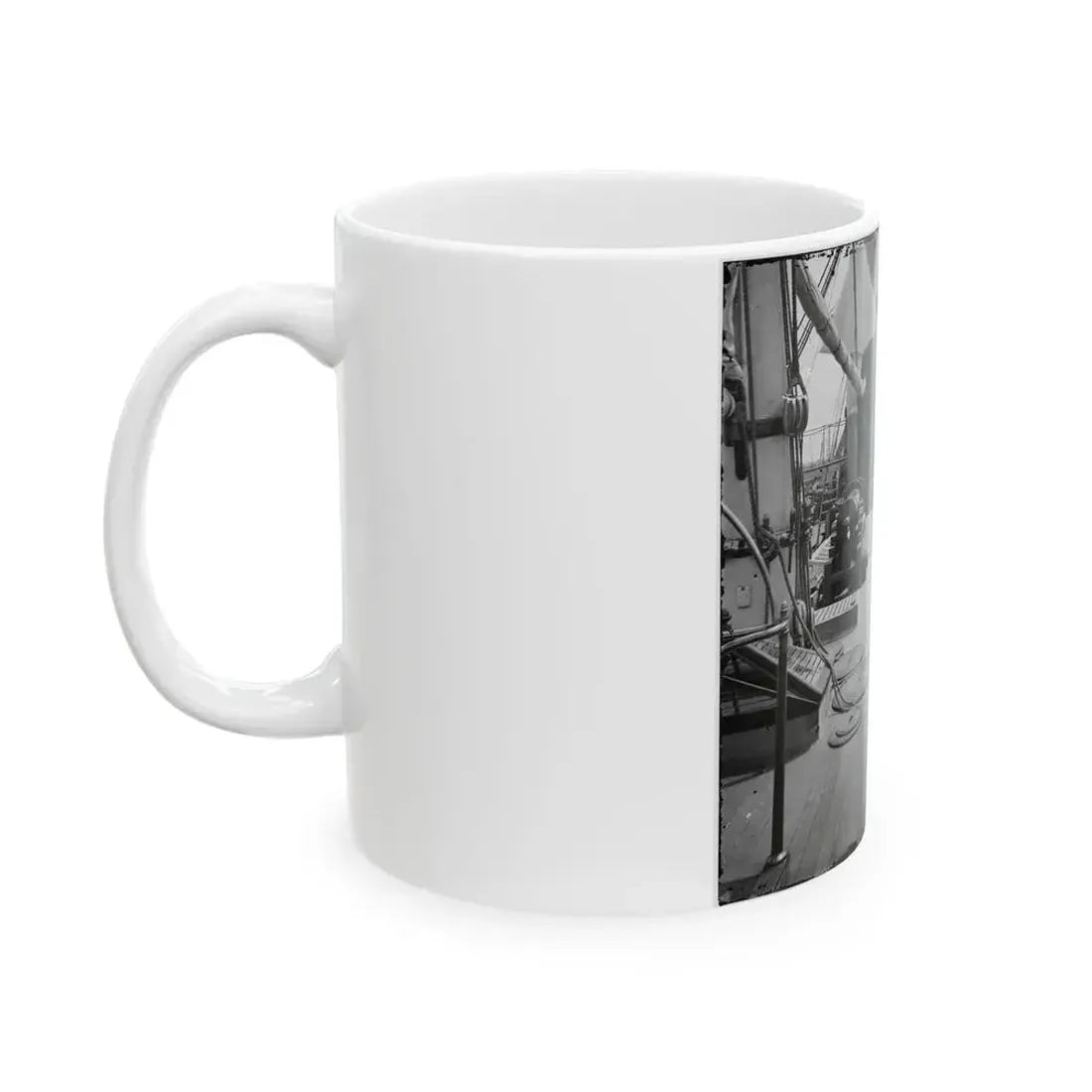 Charleston Harbor, S.C. Crew Members, Quarterdeck, And Starboard Battery Of U.S.S. Pawnee (U.S. Civil War) White Coffee Mug - Go Mug Yourself