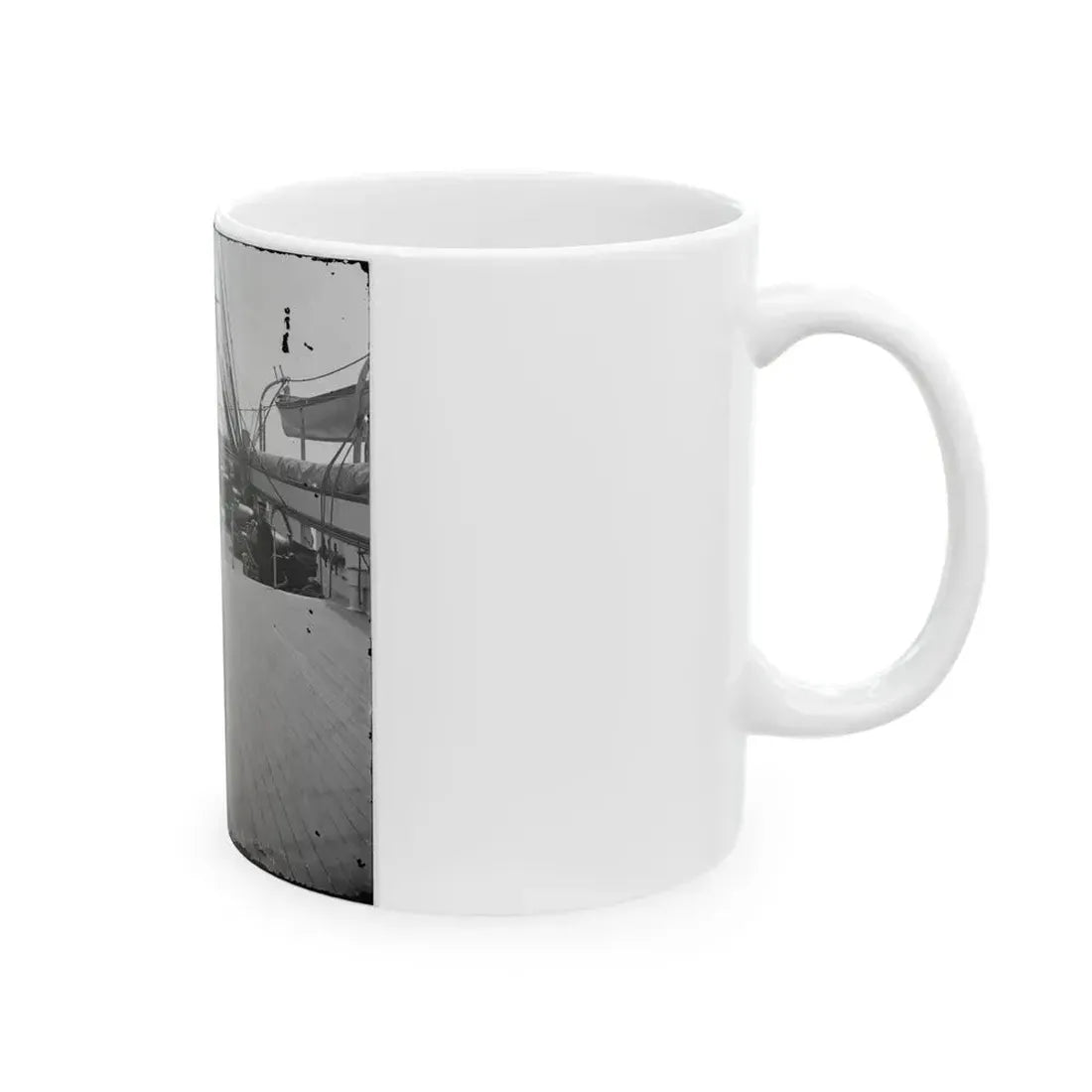Charleston Harbor, S.C. Crew Members, Quarterdeck, And Starboard Battery Of U.S.S. Pawnee (U.S. Civil War) White Coffee Mug - Go Mug Yourself