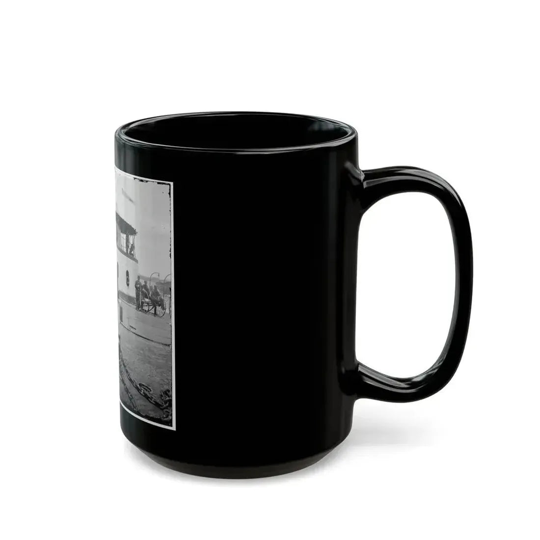 Charleston Harbor, S.C. Deck And Officers Of U.S.S. Monitor Catskill; Lt. Comdr. Edward Barrett Seated On The Turret (U.S. Civil War) Black Coffee Mug - Go Mug Yourself