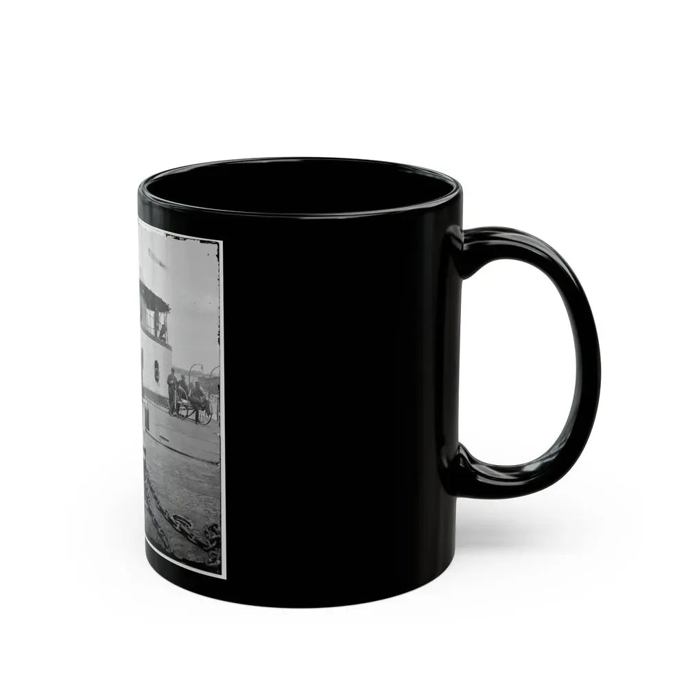 Charleston Harbor, S.C. Deck And Officers Of U.S.S. Monitor Catskill; Lt. Comdr. Edward Barrett Seated On The Turret (U.S. Civil War) Black Coffee Mug - Go Mug Yourself
