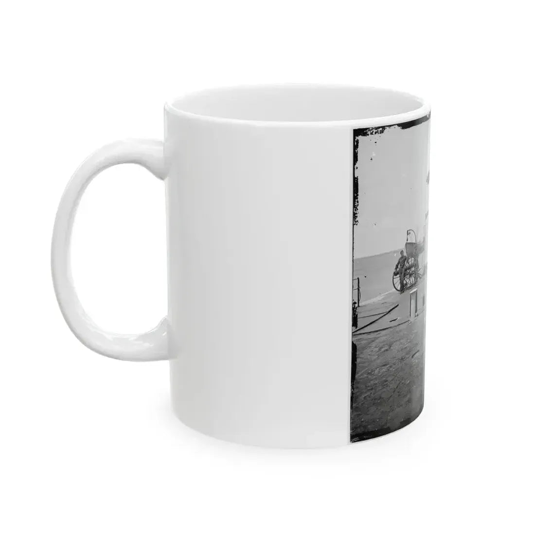 Charleston Harbor, S.C. Deck And Officers Of U.S.S. Monitor Catskill; Lt. Comdr. Edward Barrett Seated On The Turret (U.S. Civil War) White Coffee Mug - Go Mug Yourself