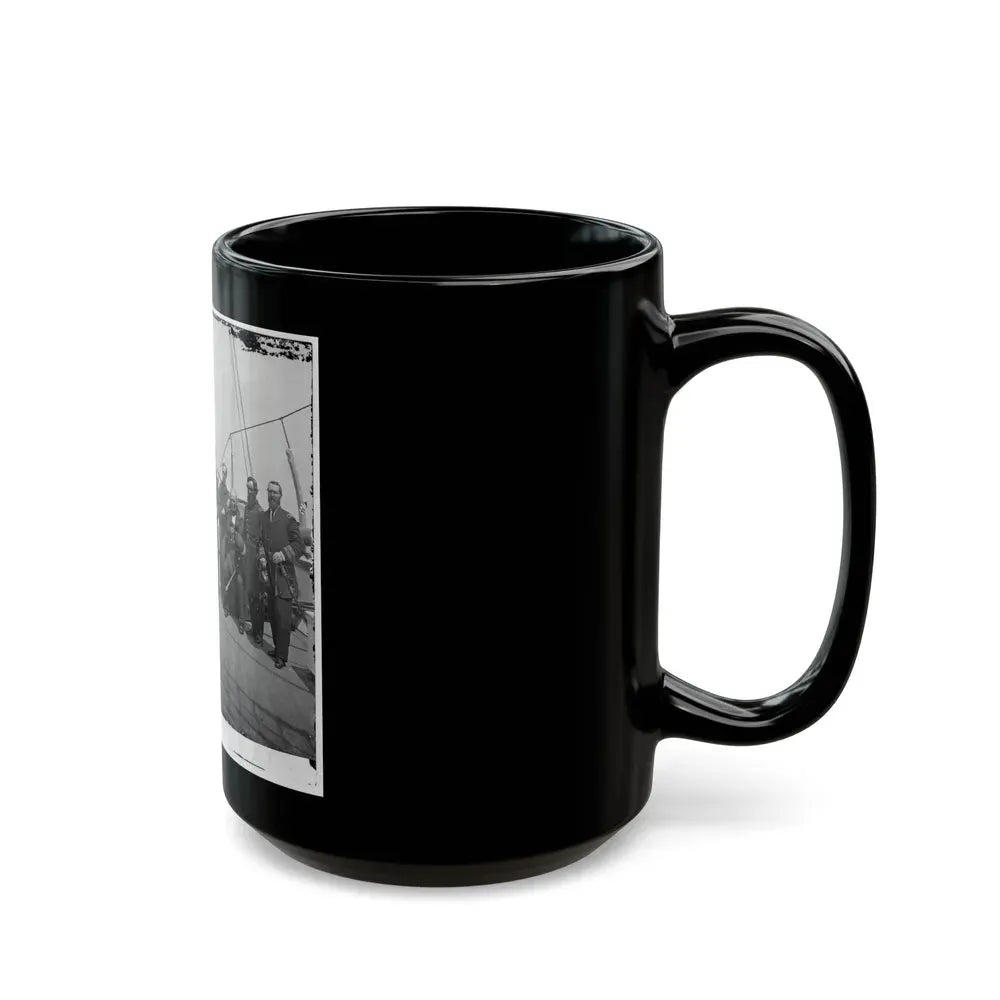 Charleston Harbor, S.C. Rear Admiral John A. Dahlgren (Fifth From Left) And Staff Aboard U.S.S. Pawnee (U.S. Civil War) Black Coffee Mug - Go Mug Yourself