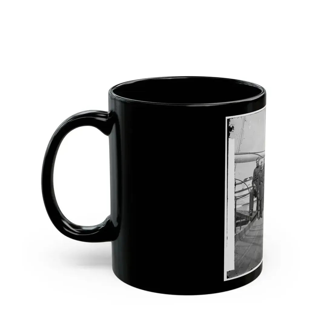 Charleston Harbor, S.C. Rear Admiral John A. Dahlgren (Fifth From Left) And Staff Aboard U.S.S. Pawnee (U.S. Civil War) Black Coffee Mug - Go Mug Yourself