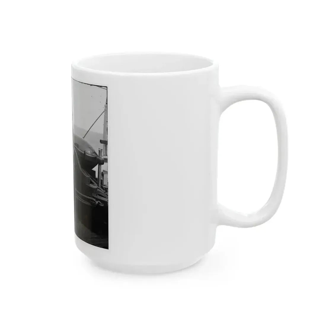 Charleston Harbor, S.C. Rear Admiral John A. Dahlgren Standing By A Dahlgren Gun On Deck Of U.S.S. Pawnee (U.S. Civil War) White Coffee Mug - Go Mug Yourself