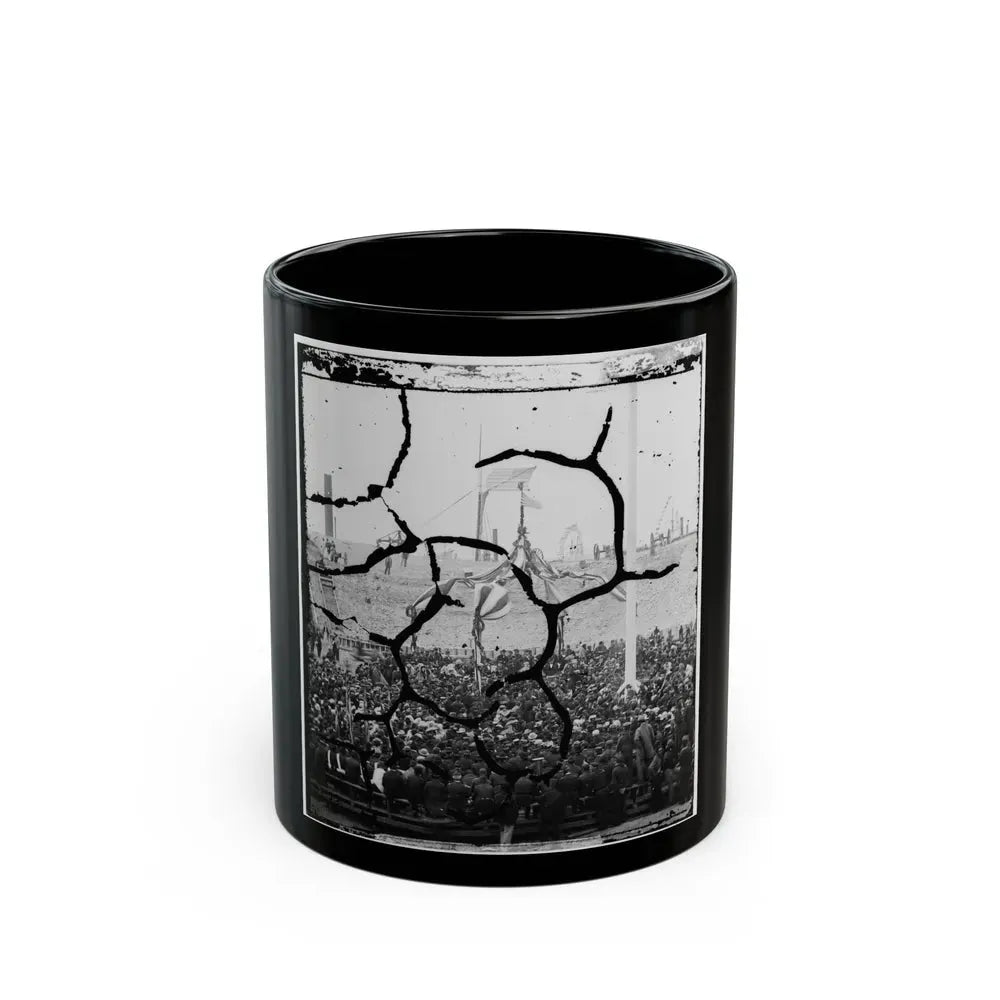 Charleston Harbor, South Carolina. Interior View Of Fort Sumter During Ceremony Of Raising Flag (U.S. Civil War) Black Coffee Mug 11oz - Go Mug Yourself