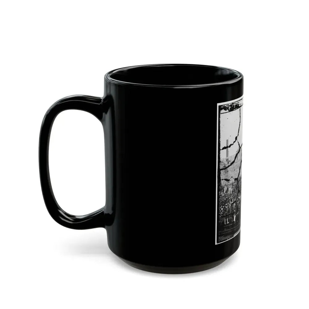 Charleston Harbor, South Carolina. Interior View Of Fort Sumter During Ceremony Of Raising Flag (U.S. Civil War) Black Coffee Mug - Go Mug Yourself