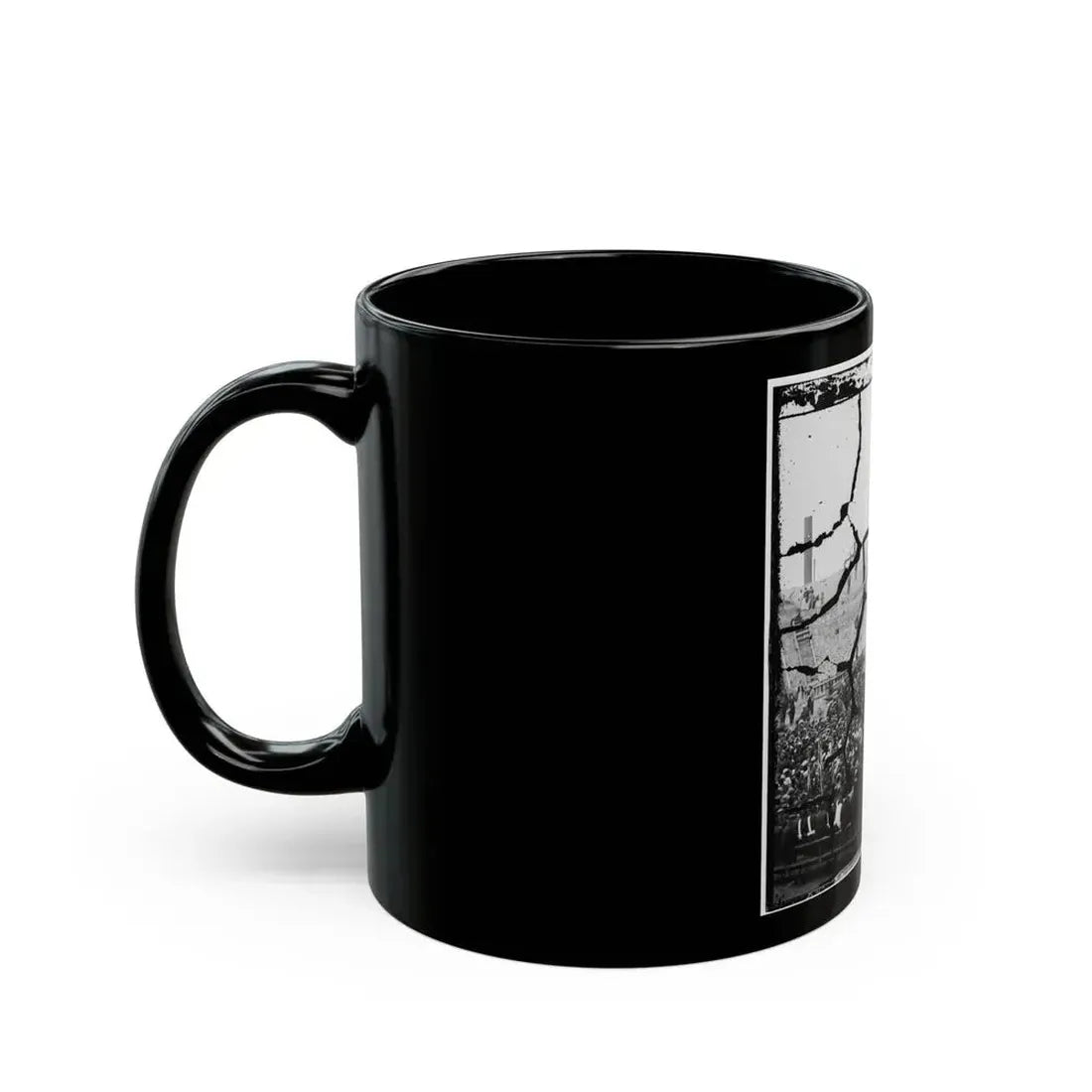 Charleston Harbor, South Carolina. Interior View Of Fort Sumter During Ceremony Of Raising Flag (U.S. Civil War) Black Coffee Mug - Go Mug Yourself