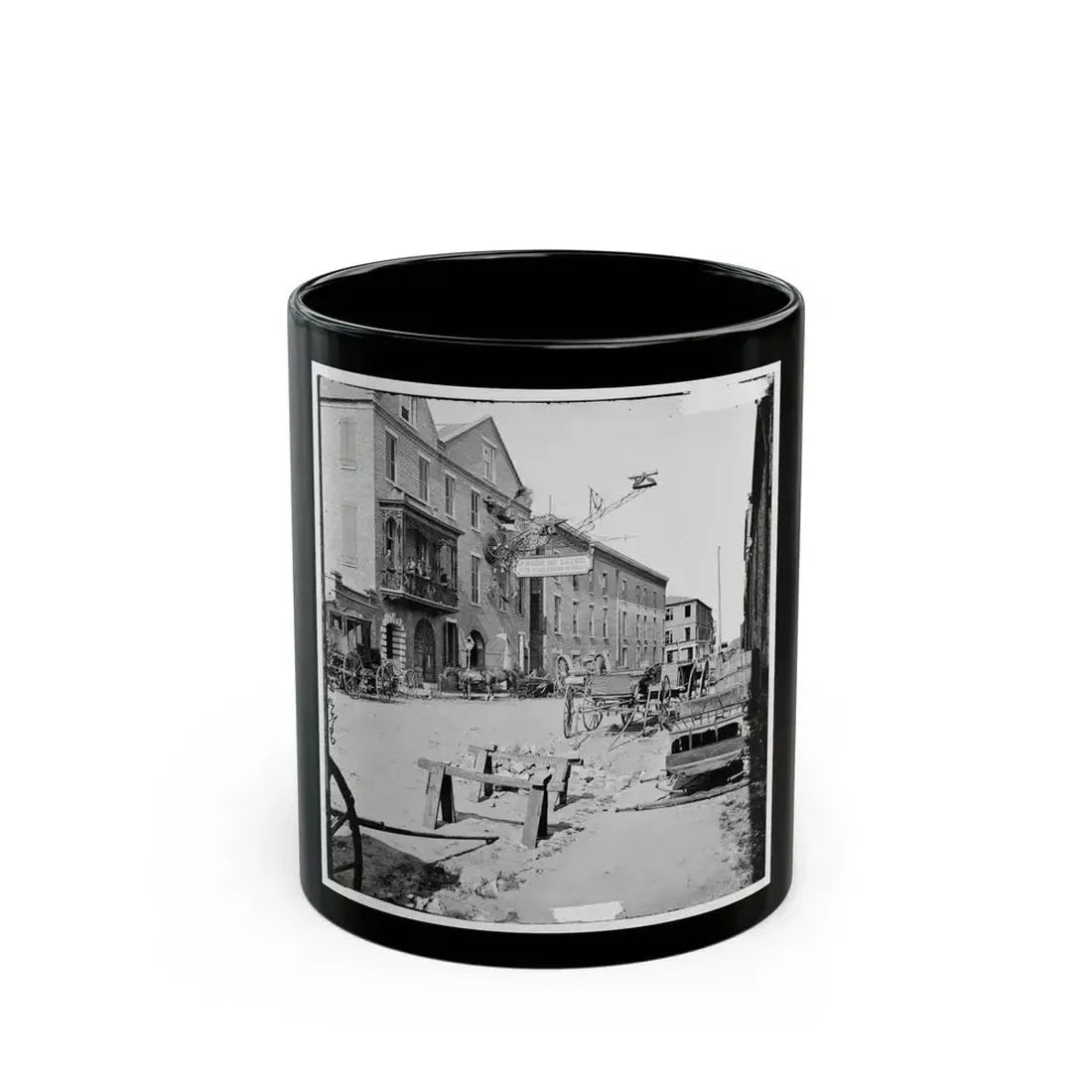 Charleston, S.C. Archibald Mcleish's Vulcan Iron Works And Other Houses On Cumberland Street (U.S. Civil War) Black Coffee Mug 11oz - Go Mug Yourself
