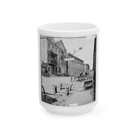 Charleston, S.C. Archibald Mcleish's Vulcan Iron Works And Other Houses On Cumberland Street (U.S. Civil War) White Coffee Mug 15oz - Go Mug Yourself