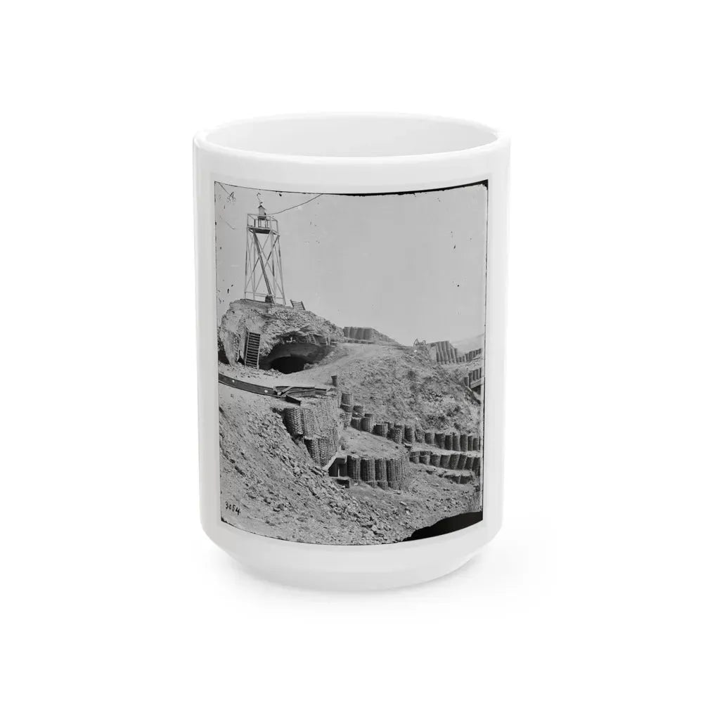 Charleston, S.C. Beacon On Parapet Of Fort Sumter (U.S. Civil War) White Coffee Mug 15oz - Go Mug Yourself