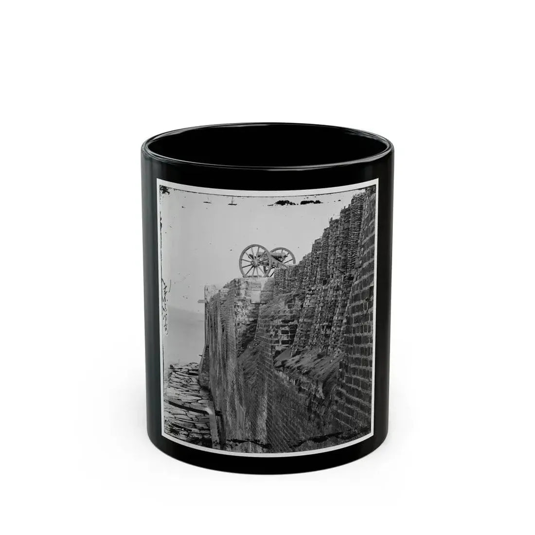 Charleston, S.C. Breach Patched With Gabions On The North Wall Of Fort Sumter (U.S. Civil War) Black Coffee Mug 11oz - Go Mug Yourself