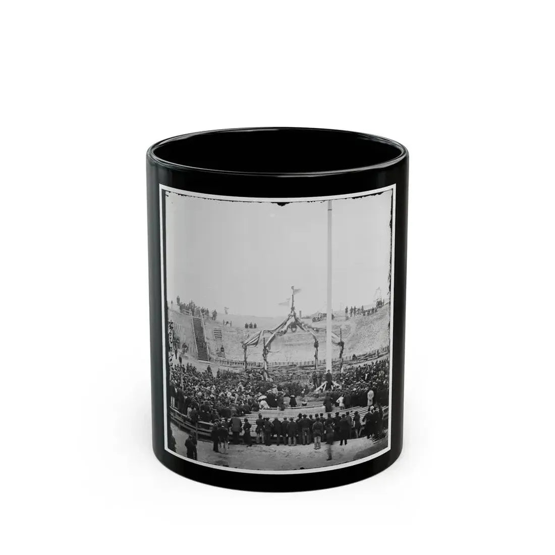 Charleston, S.C. Crowd Inside Fort Sumter; Another View (U.S. Civil War) Black Coffee Mug 11oz - Go Mug Yourself