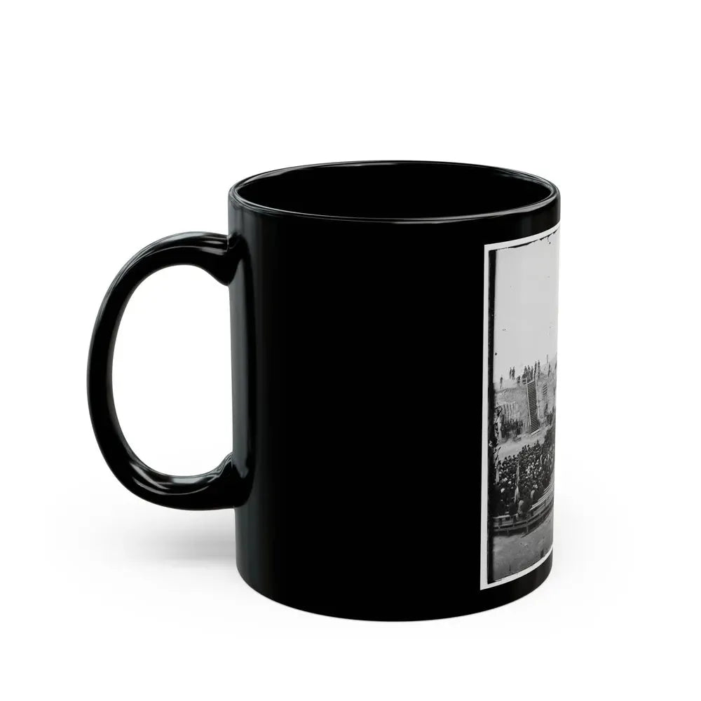 Charleston, S.C. Crowd Inside Fort Sumter Awaiting The Flag-Raising (U.S. Civil War) Black Coffee Mug - Go Mug Yourself