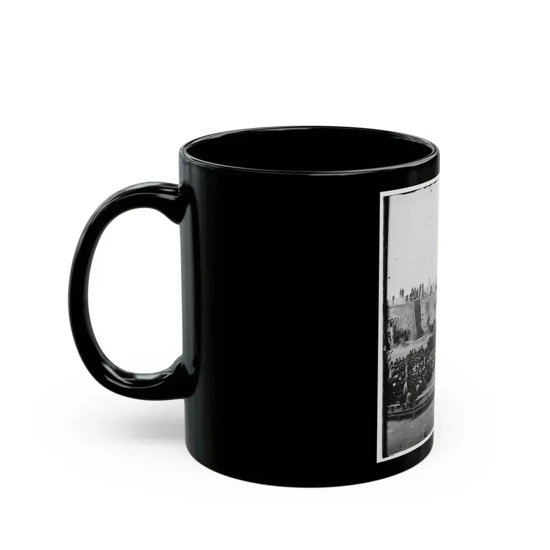 Charleston, S.C. Crowd Inside Fort Sumter Awaiting The Flag-Raising (U.S. Civil War) Black Coffee Mug - Go Mug Yourself