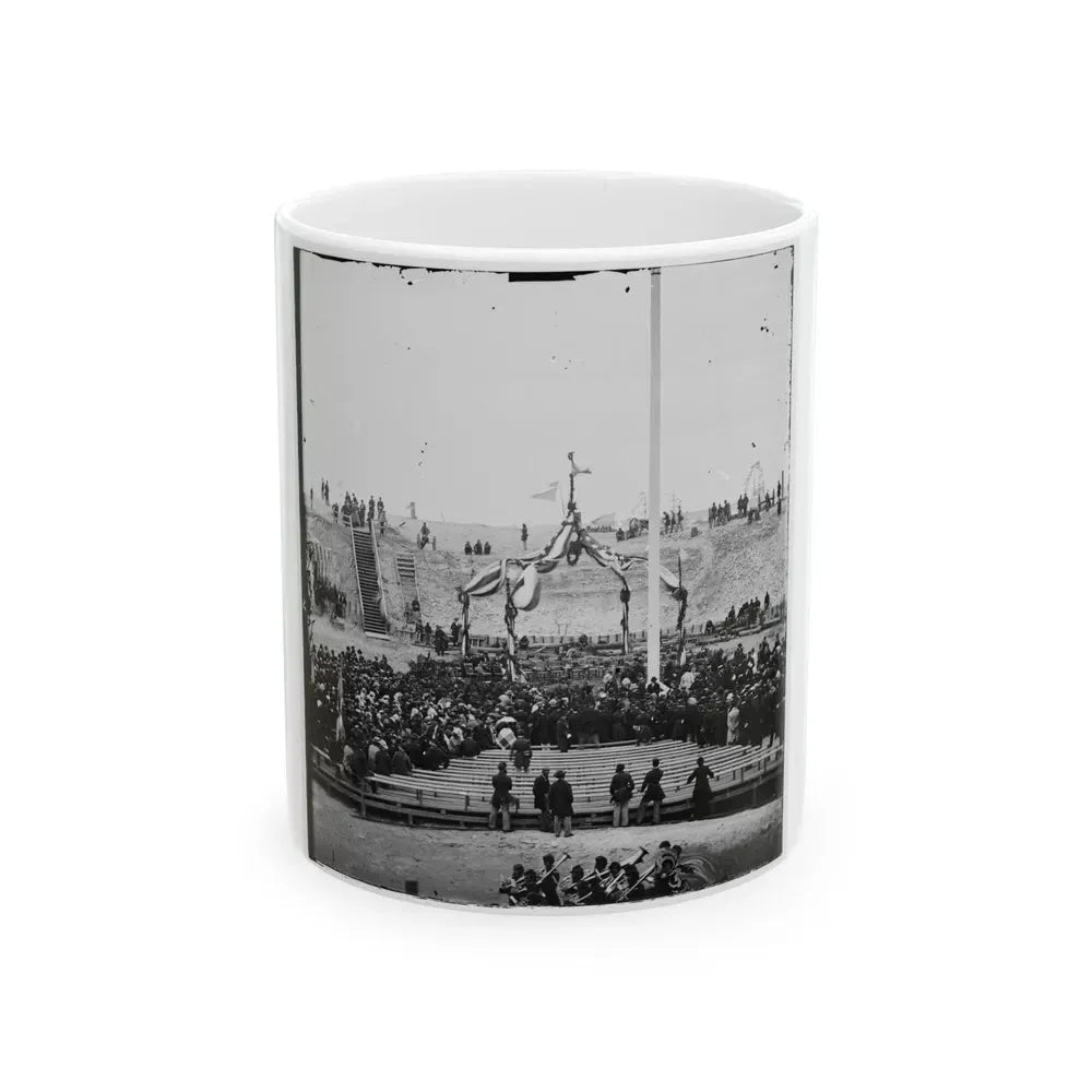 Charleston, S.C. Crowd Inside Fort Sumter Awaiting The Flag-Raising (U.S. Civil War) White Coffee Mug 11oz - Go Mug Yourself